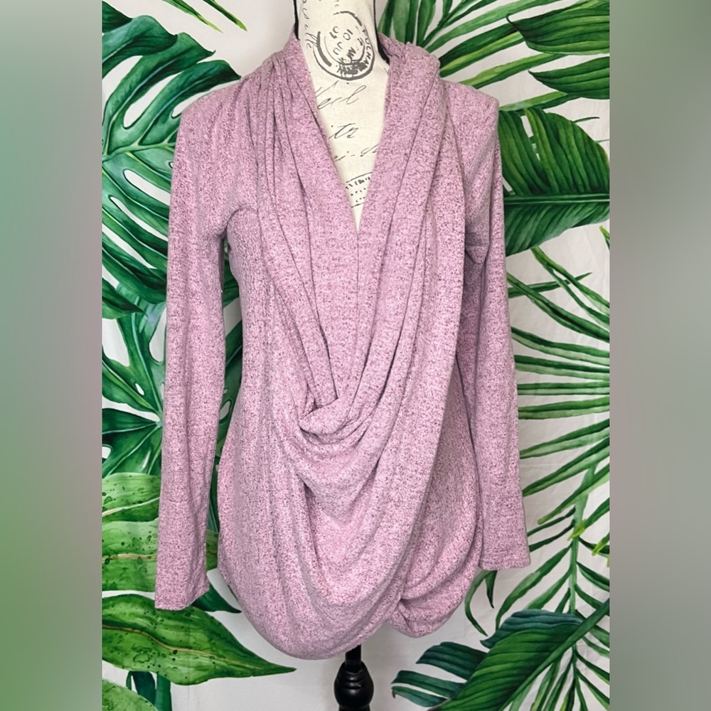 Nordstrom S Raspberry Red Pink Marled Speckled Scarf/Wrap Soft Cardigan